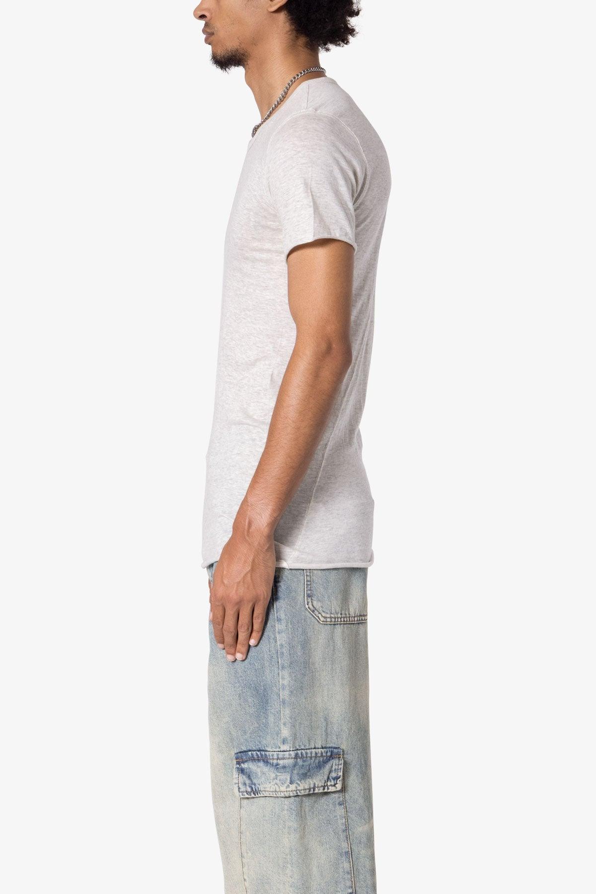Sheer Knit Bias Cut Tee - Grey Product Image