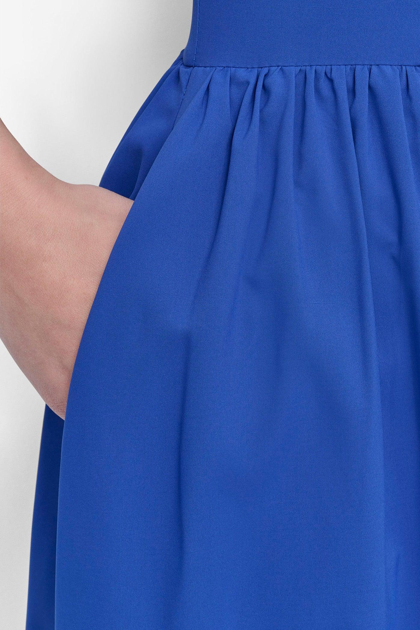 SLEEVELESS BOAT NECK DROP WAIST DRESS Product Image