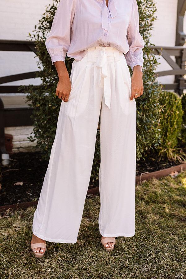 Hazelle High Waist Trousers In White Product Image