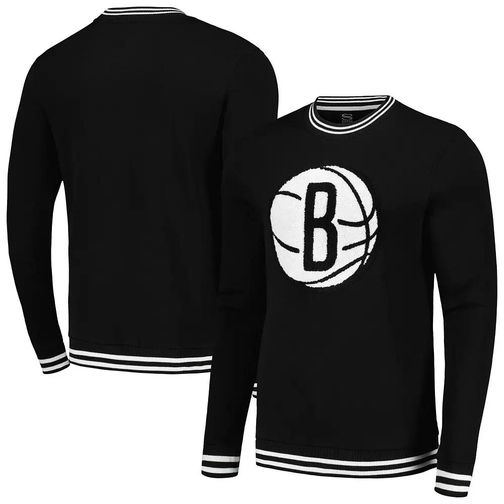 Men's Stadium Essentials Black Brooklyn Nets Club Level Pullover Sweatshirt, Size: Medium Product Image
