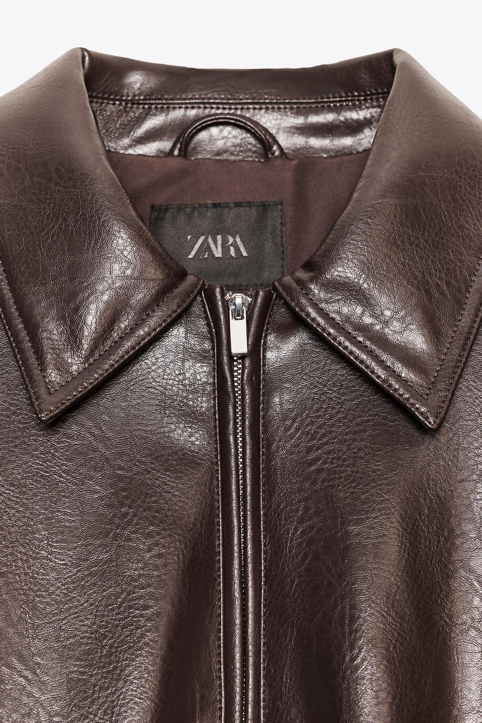 FAUX LEATHER BOMBER JACKET Product Image