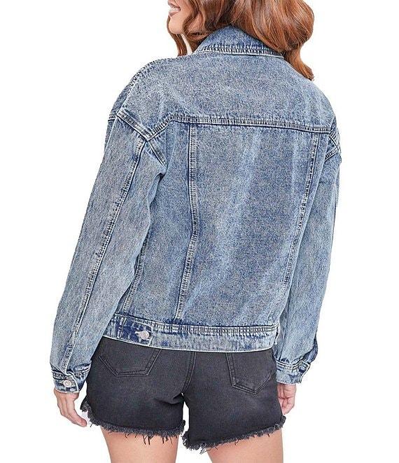 YMI Jeanswear Oversized Utility Denim Jacket Product Image