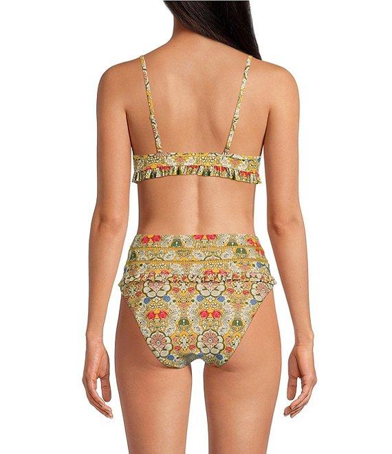 A Loves A Versailles Floral Ruffle High Waisted Swim Bottom Product Image
