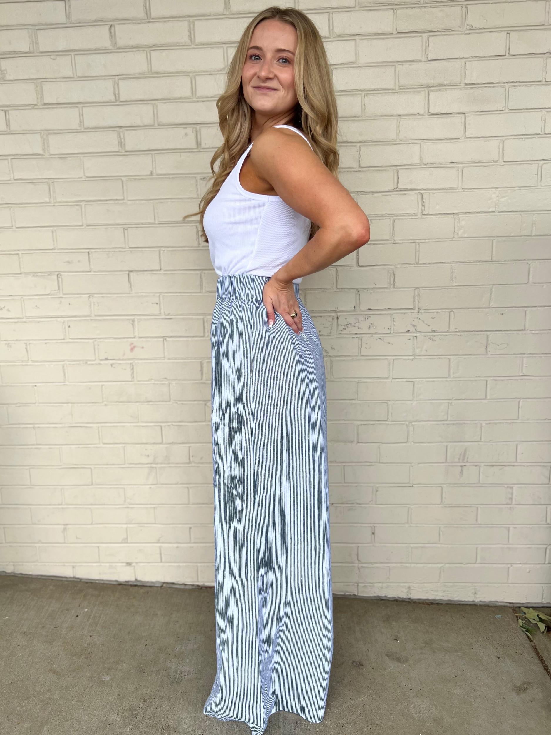 Kenny Striped Flare Wide Leg Pants Product Image