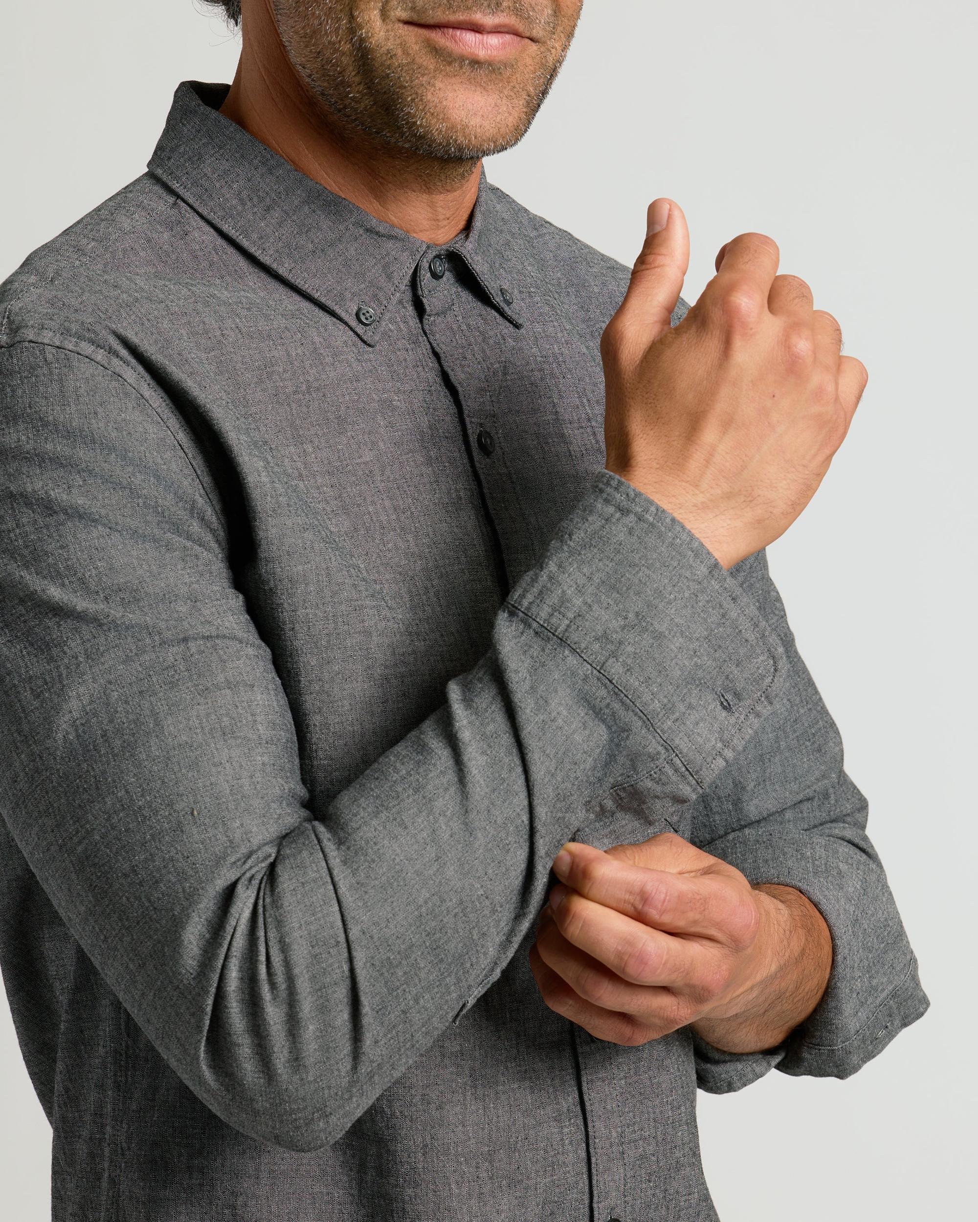 Black Wash Long Sleeve Chambray Shirt Product Image