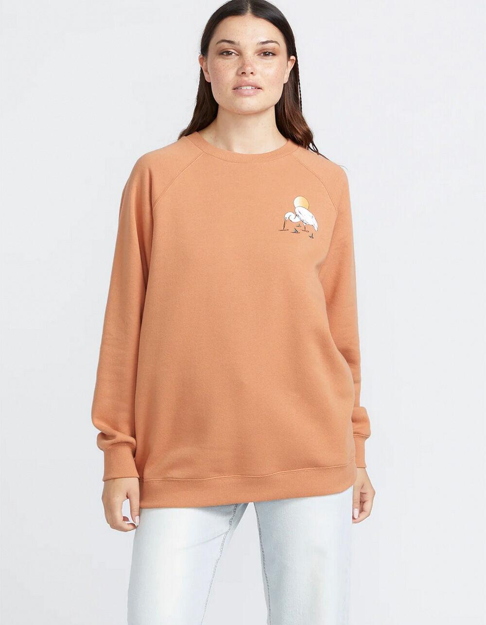 VOLCOM Stone Magic Womens Boyfriend Crewneck Sweatshirt - ORANGE Product Image
