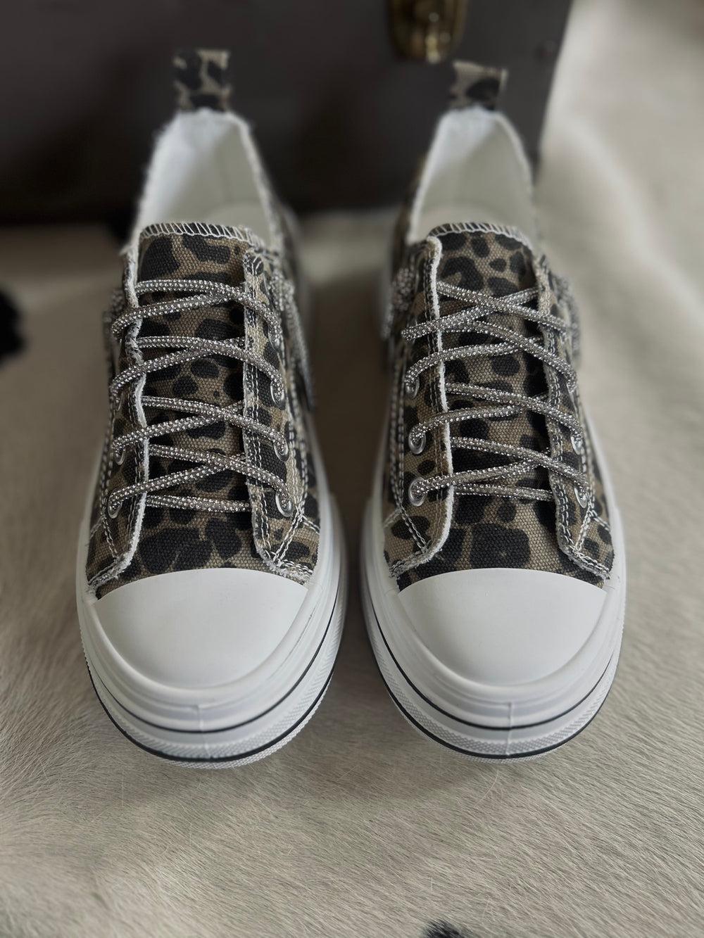 Can I Get An Aman Tan Leopard Sneakers Product Image