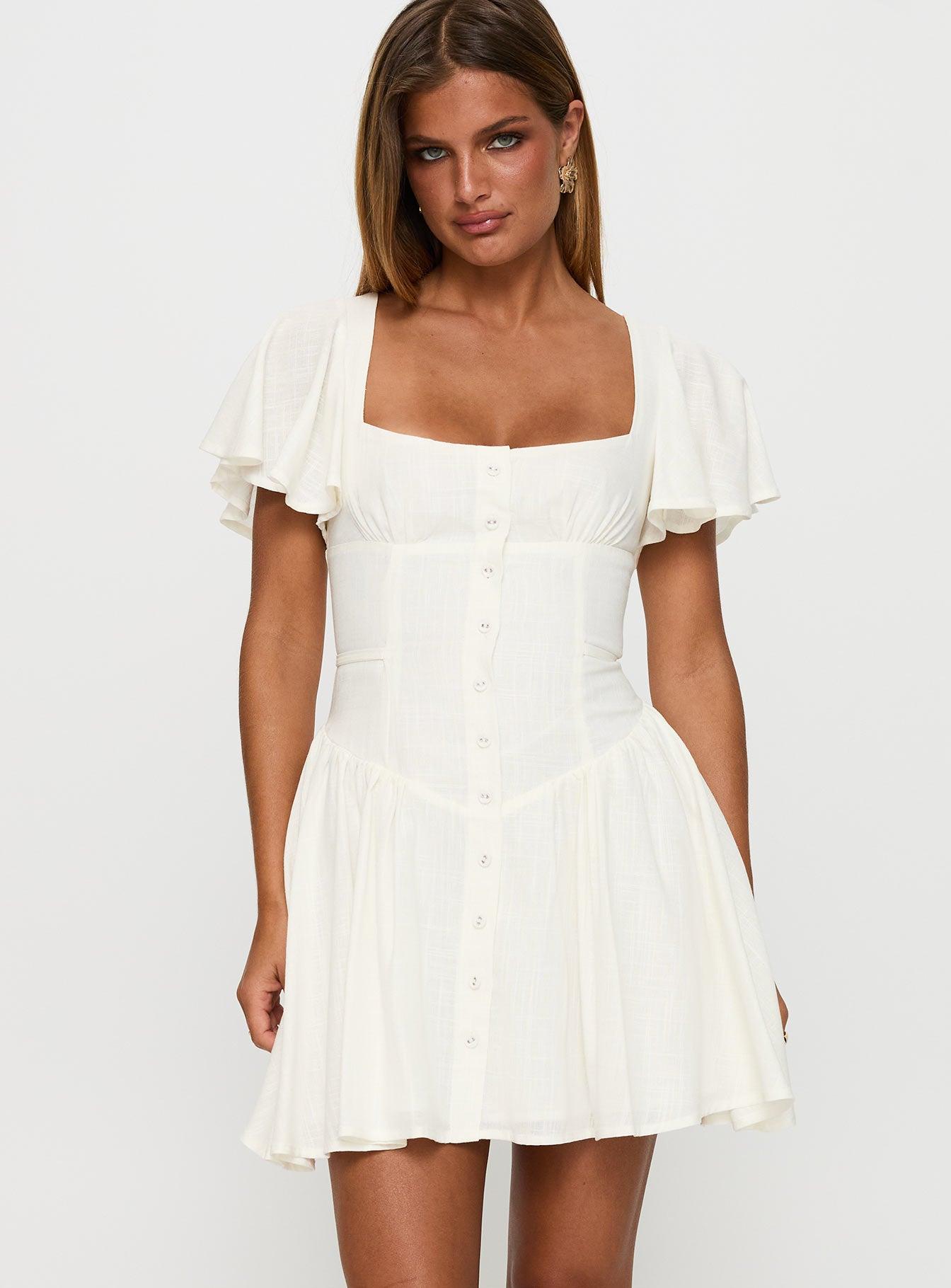 Forever More Mini Dress White Product Image