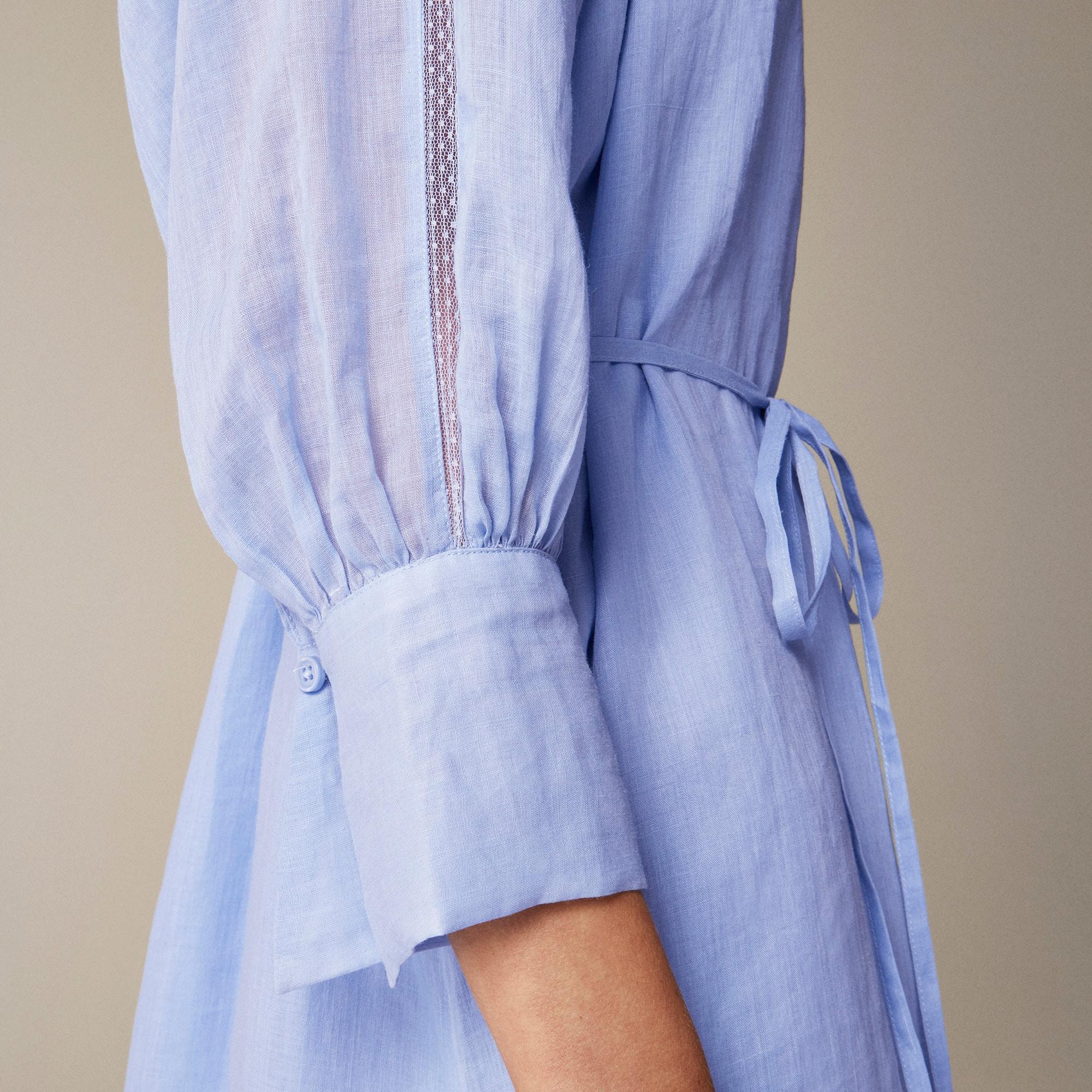 Gathered maxi dress in ramie Product Image