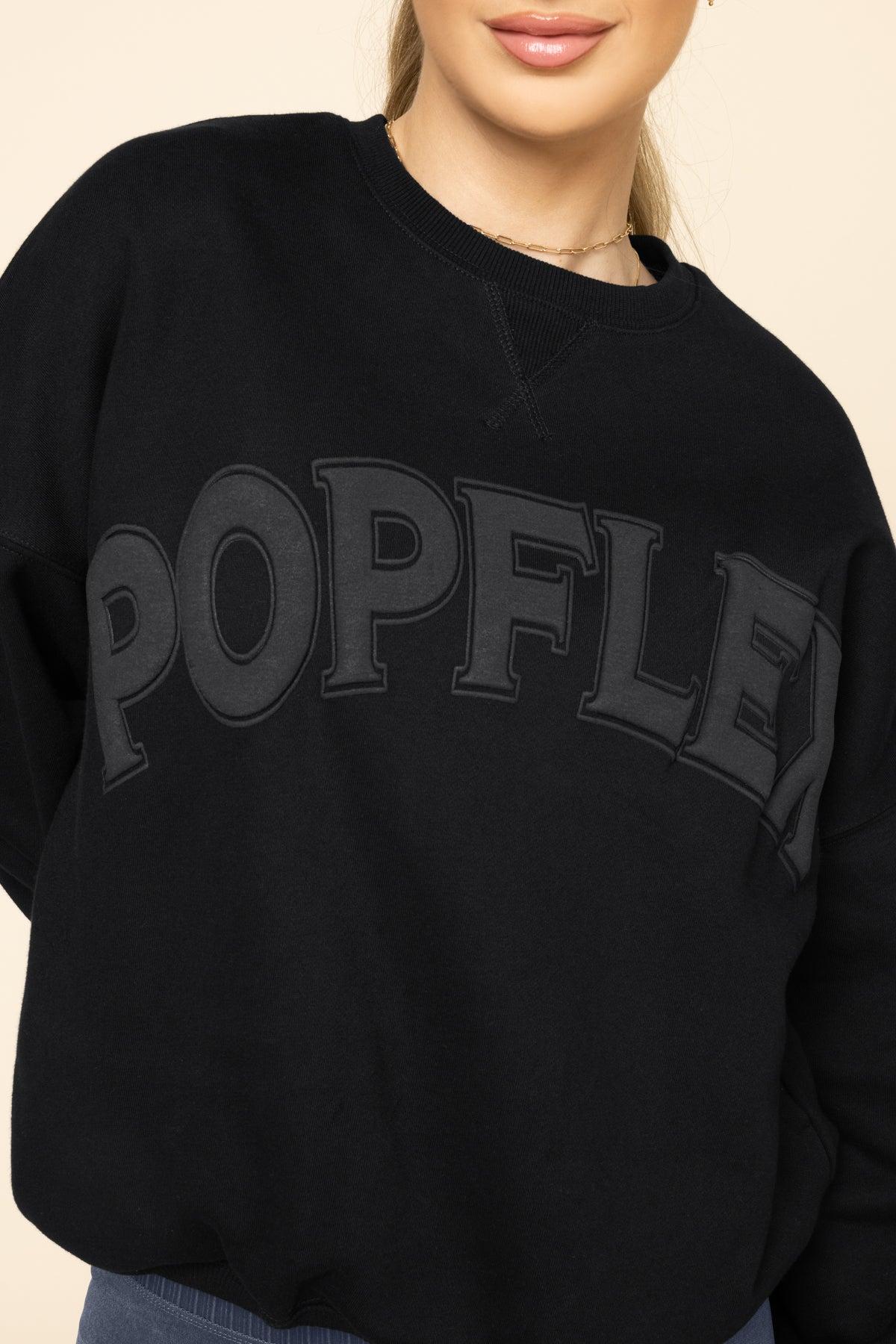 POPFLEX® Cloud Crewneck Sweater - Black Product Image