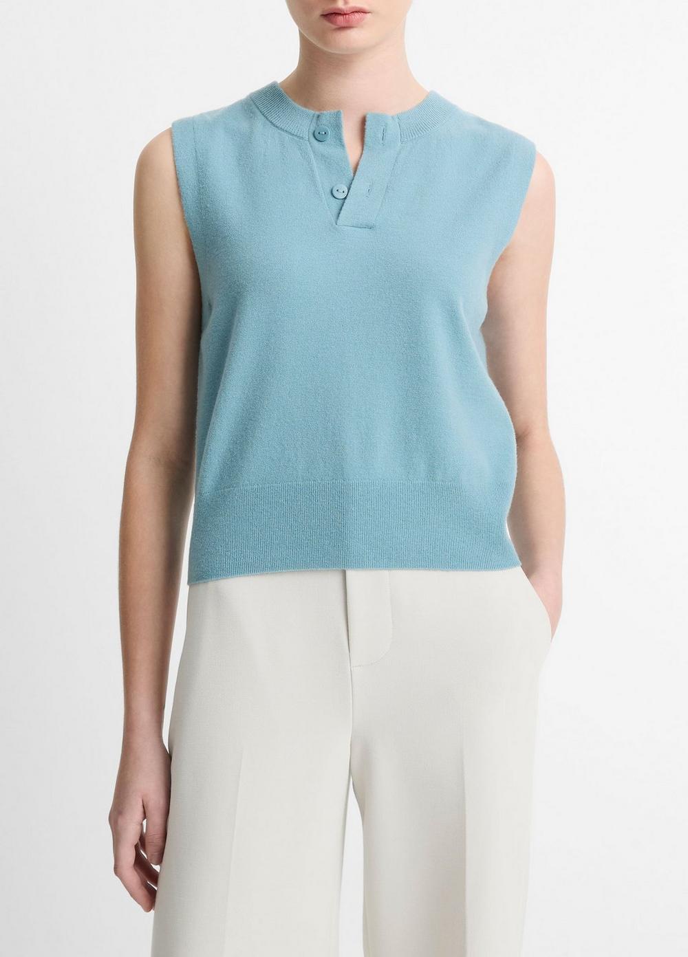 Wool-Blend Henley Shell Product Image