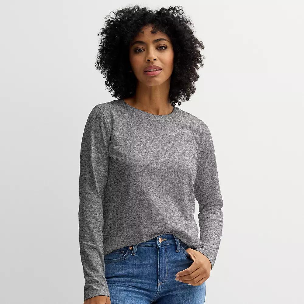 Women's Sonoma Goods For Life® Everyday Long Sleeve Crewneck Tee,  Product Image