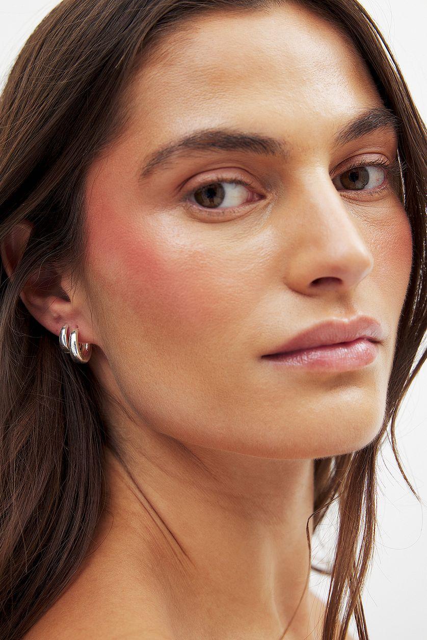 2-Pack Silver Plated Basic Chubby Hoops Product Image