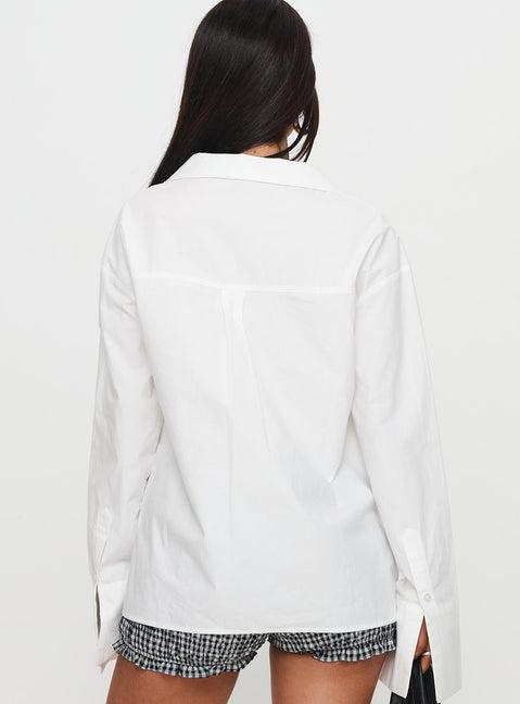 Calistoga Deep Collar Shirt Ivory Product Image