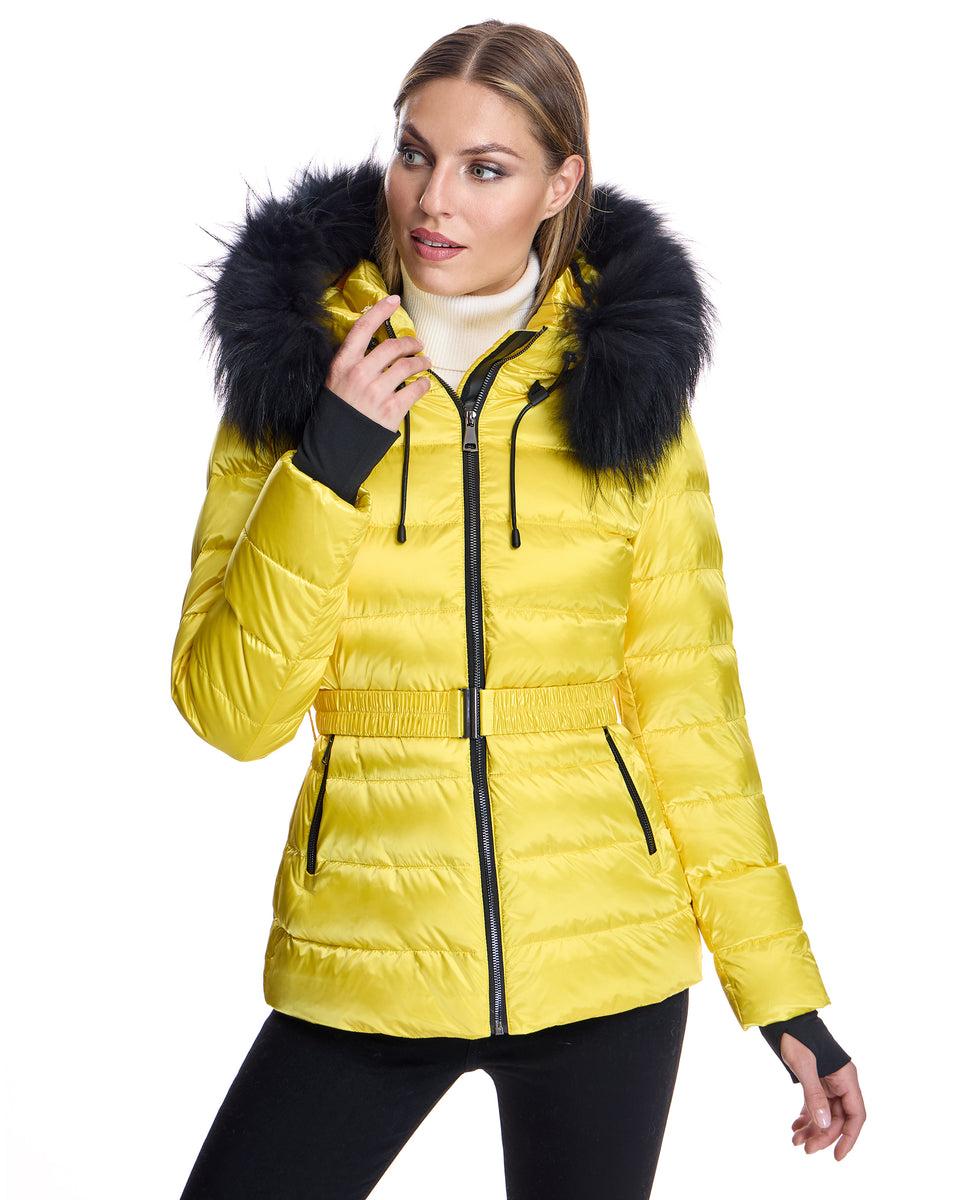 Julia & Stella Nylon Puffer Jacket with Raccoon Trimmed Hood Product Image
