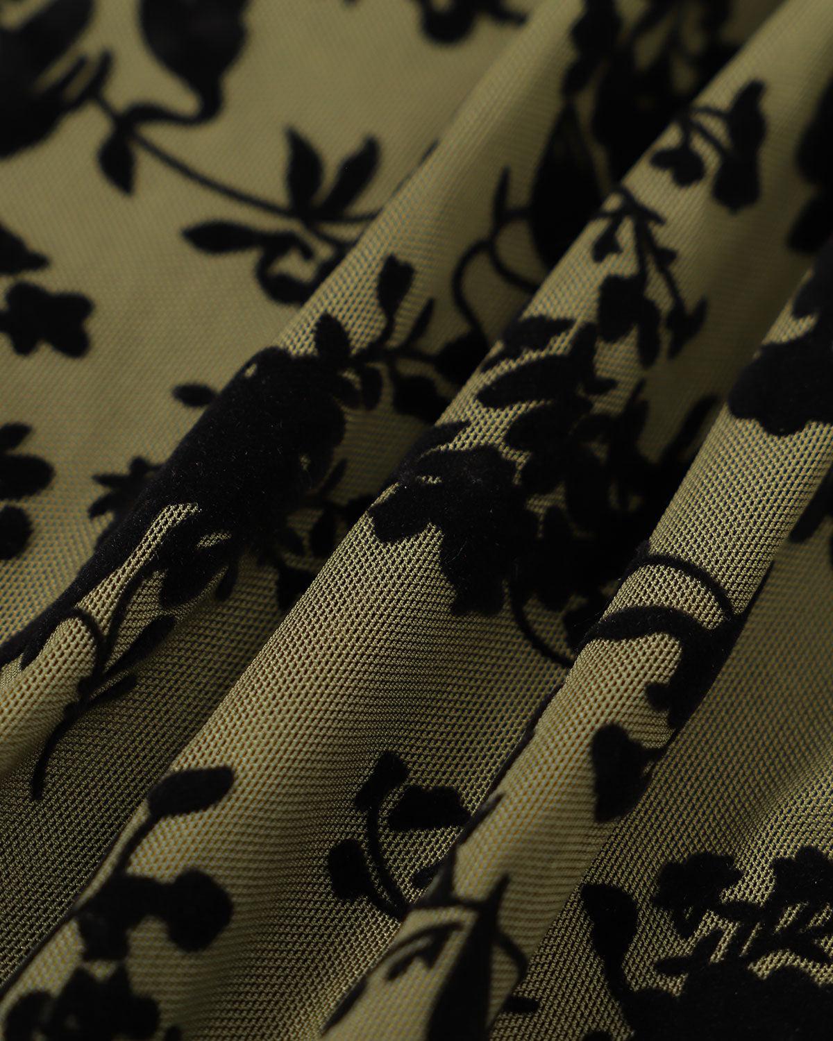 The Green Floral Burnout A-Line Slip Midi Dress Product Image