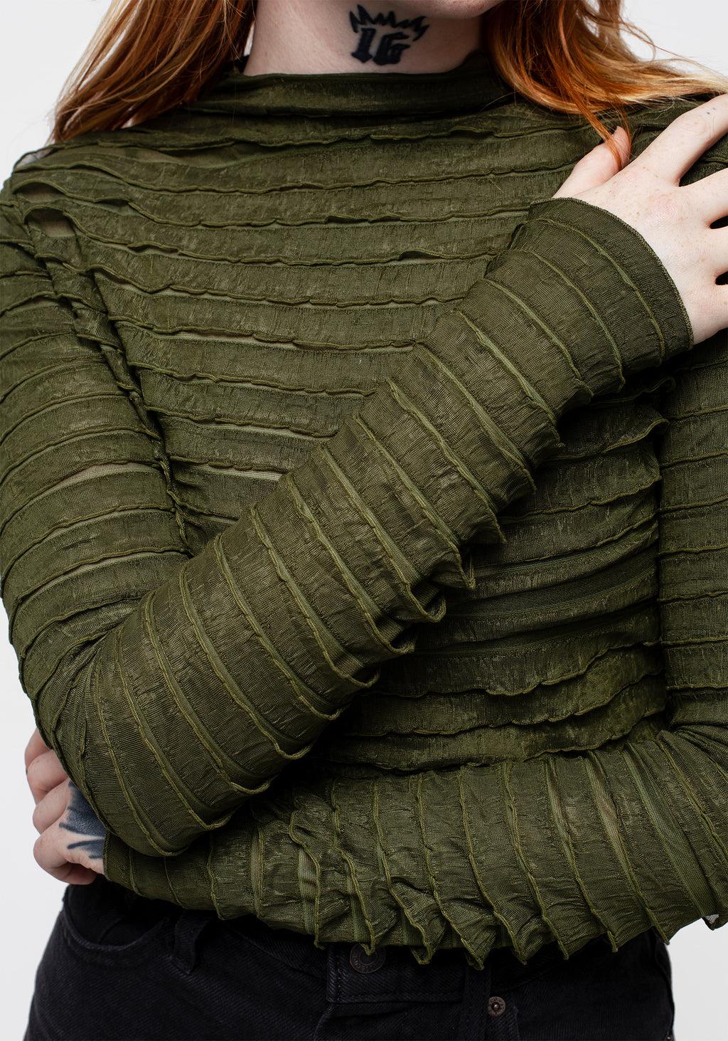 Vitae Striped Crop Top - Green Product Image