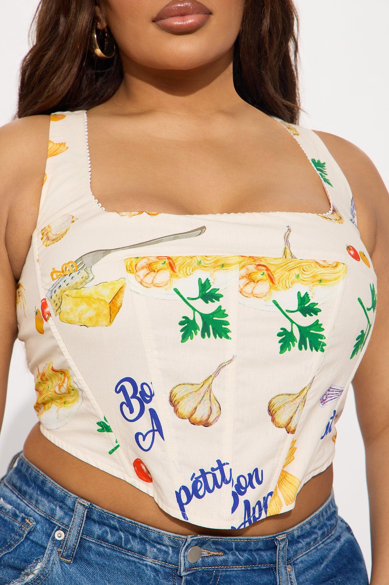 Italian Summer Corset Top - Cream/combo Product Image