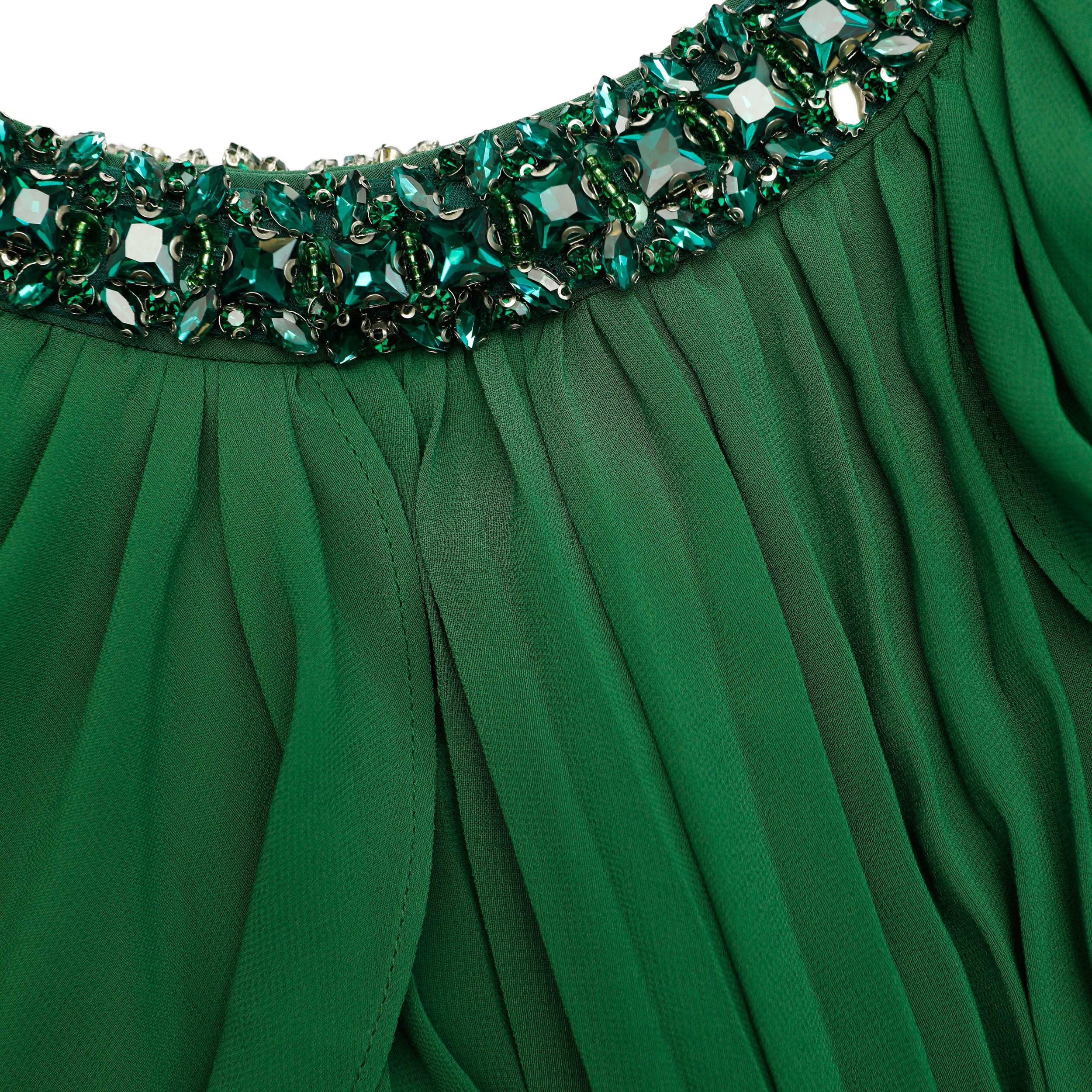 Green Chiffon Cape Maxi Dress Product Image