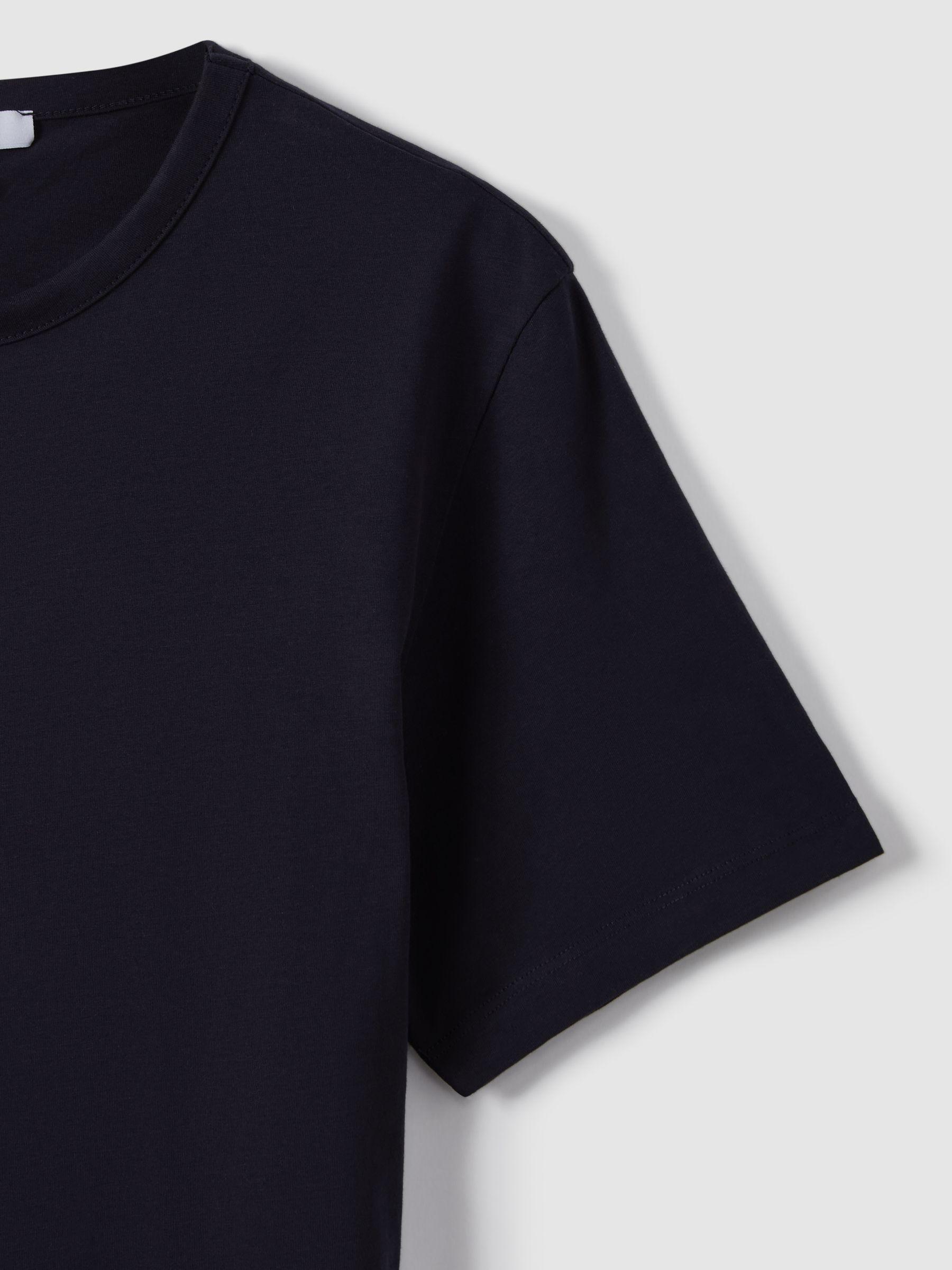 Cotton Crew Neck T-Shirt in Navy Product Image