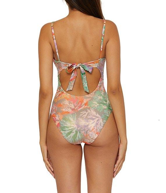 Becca By Rebecca Virtue Coral Reef Viviana V-Wire Tie Back One Piece Swimsuit Product Image