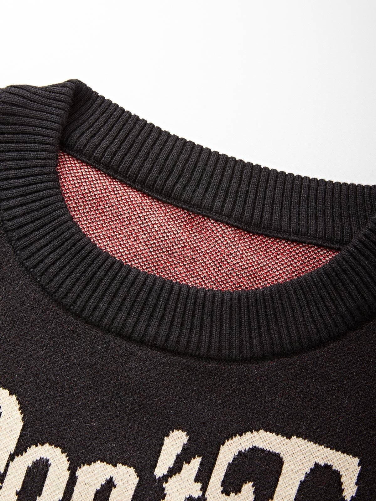 Men's Flame Skull Jacquard Knit Sweater Product Image
