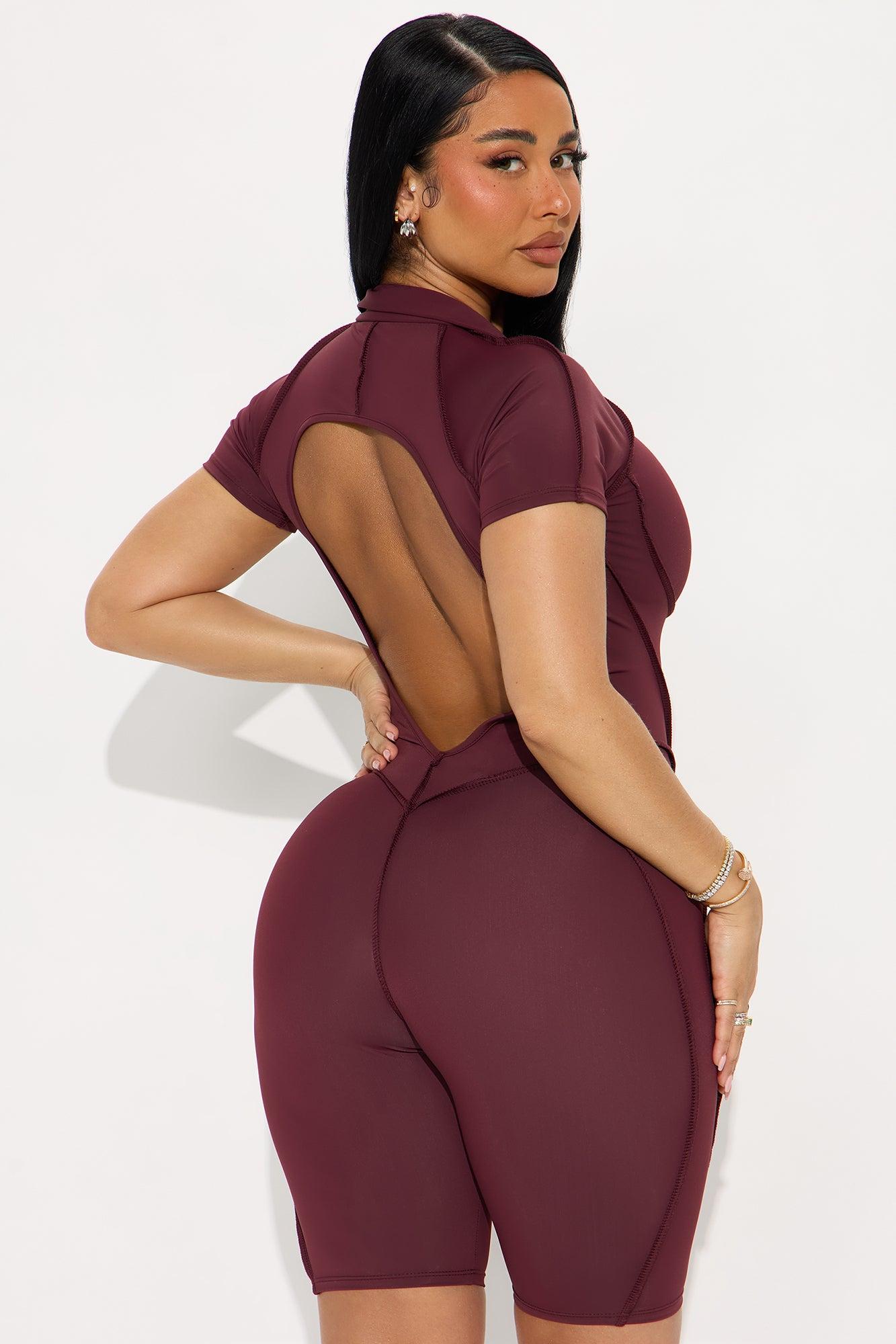 On The Daily Romper - Burgundy Female Product Image