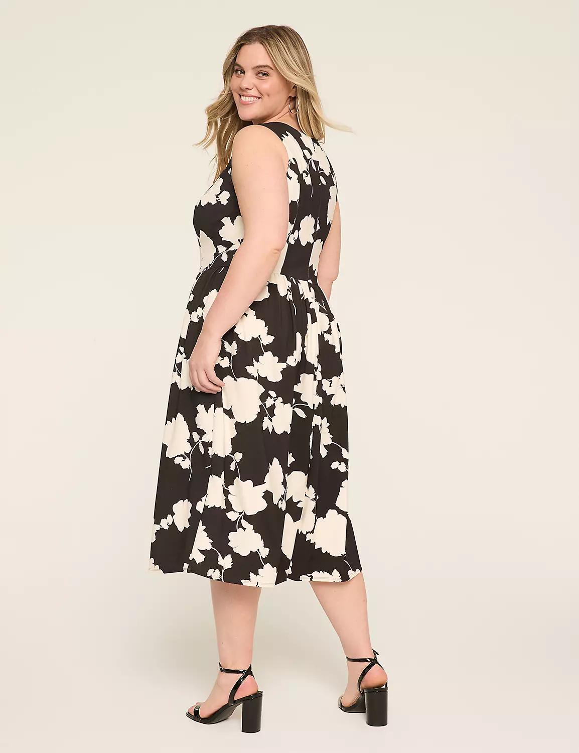 Ponte Square-Neck Midi Dress Product Image