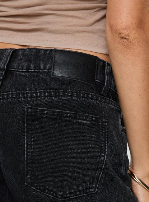 Ellanor Low Rise Straight Leg Jean Washed Black Product Image