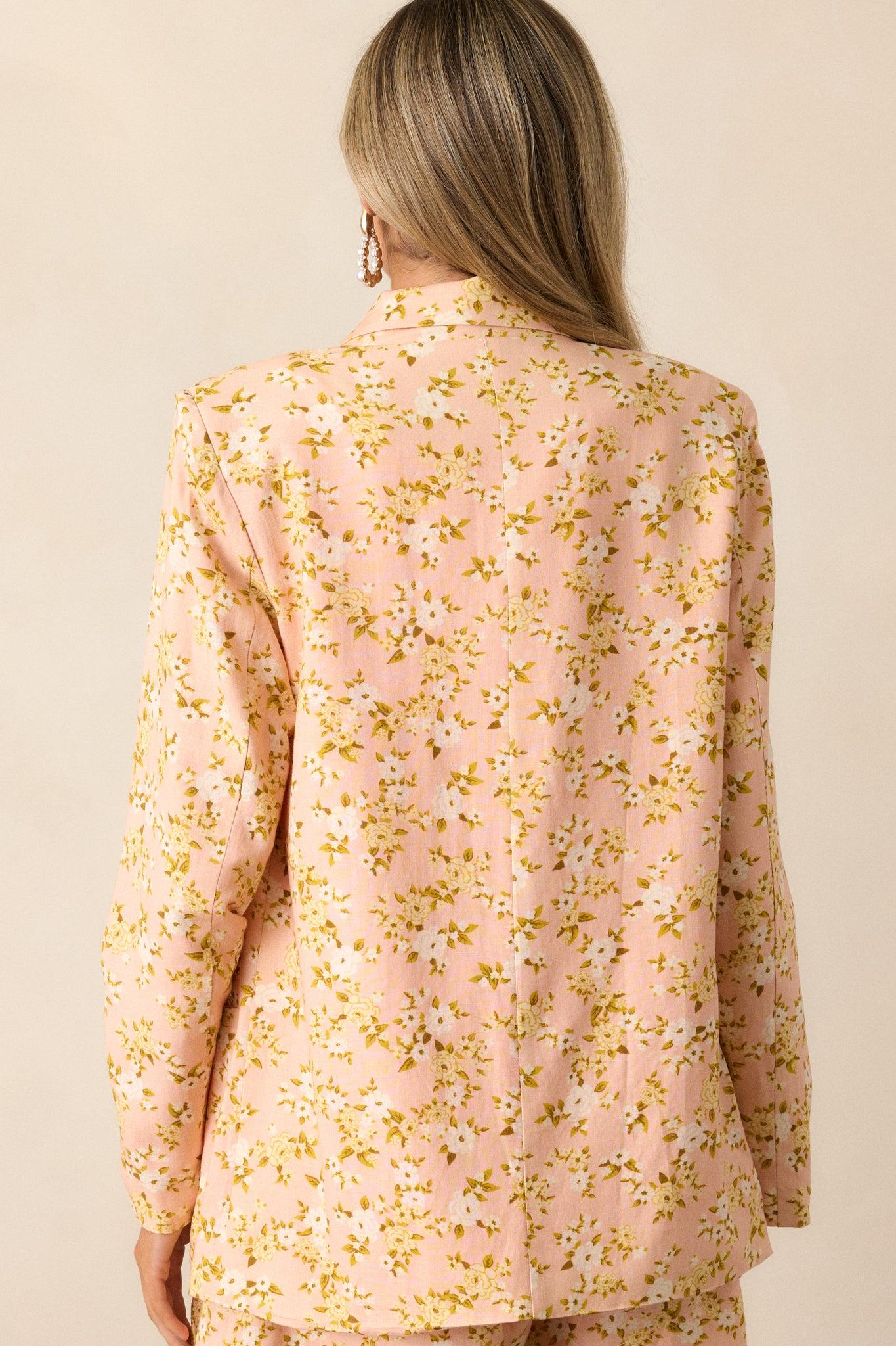 Blossoming Love Pink Floral Blazer Product Image