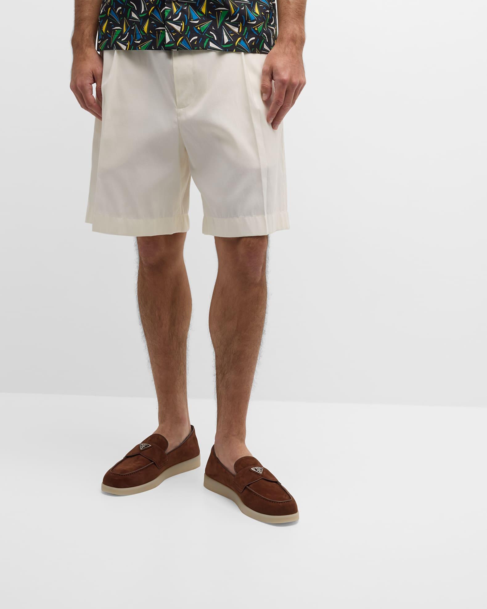 Men's Saint Tropez Triangle Logo Suede Loafers Product Image