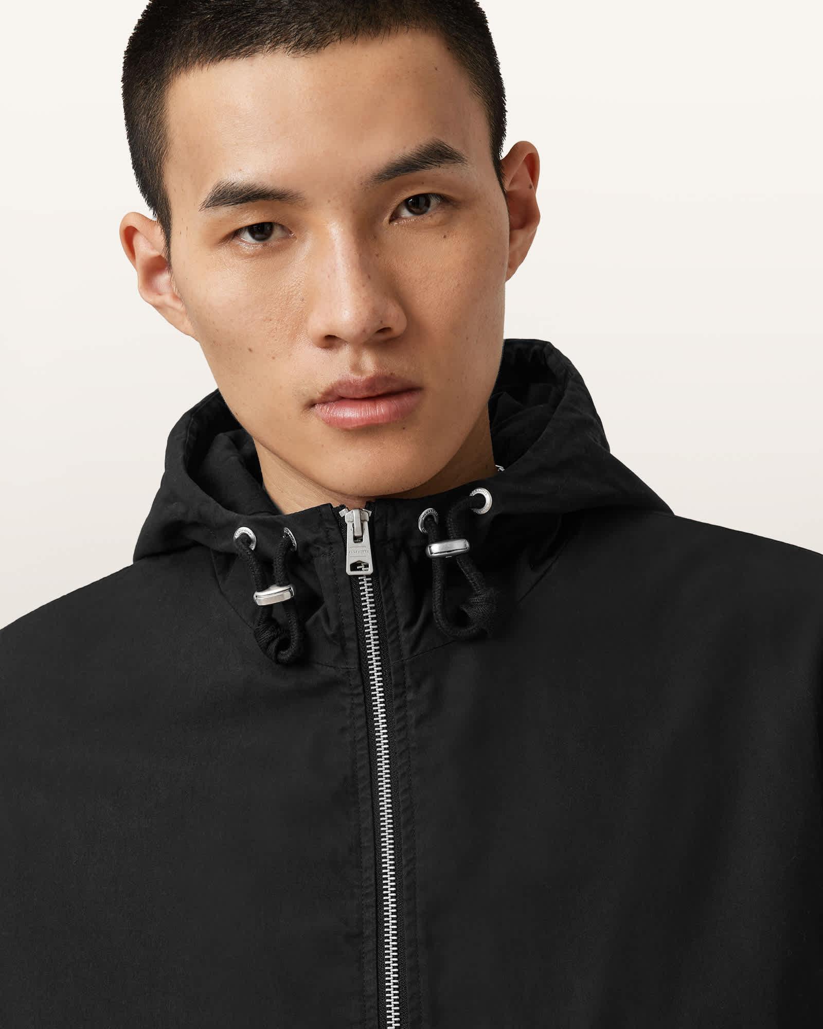 Morton Hooded Jacket Black | ALLSAINTS US Product Image