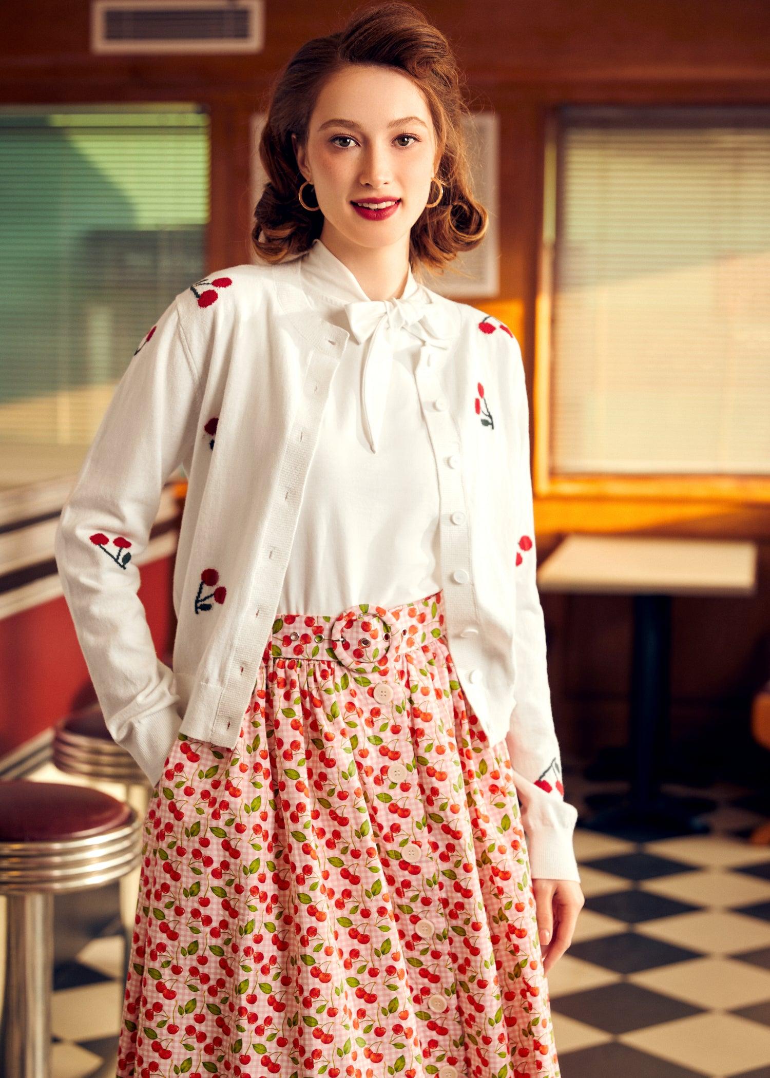 Cherry on Top Crew Neck Cardigan Product Image