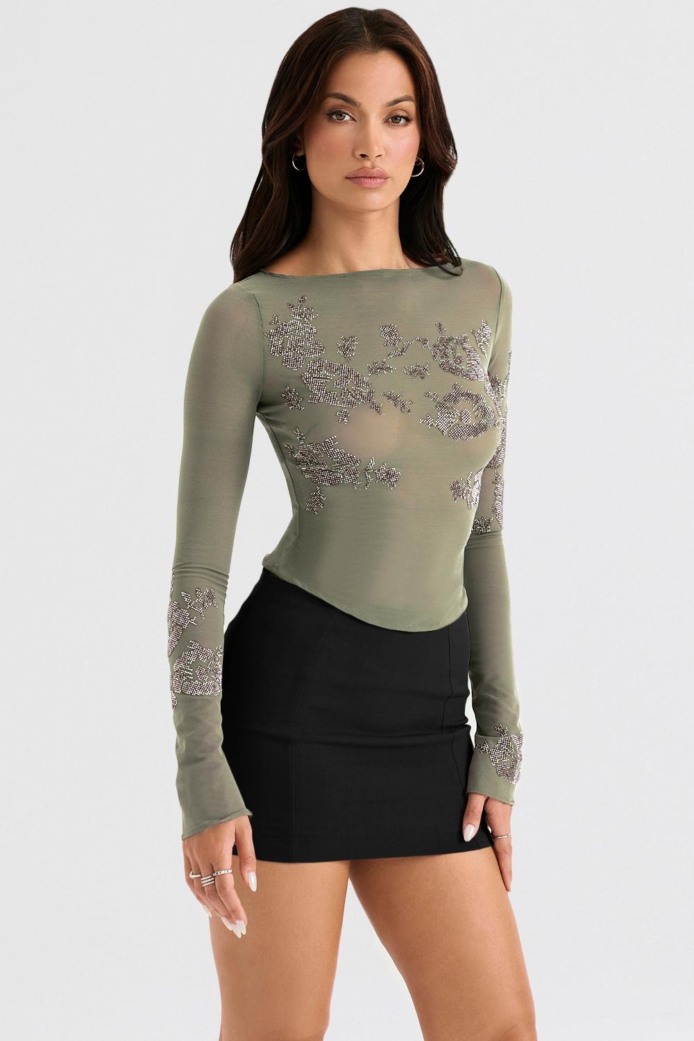 Nisha  black sculpting mini skirt Product Image