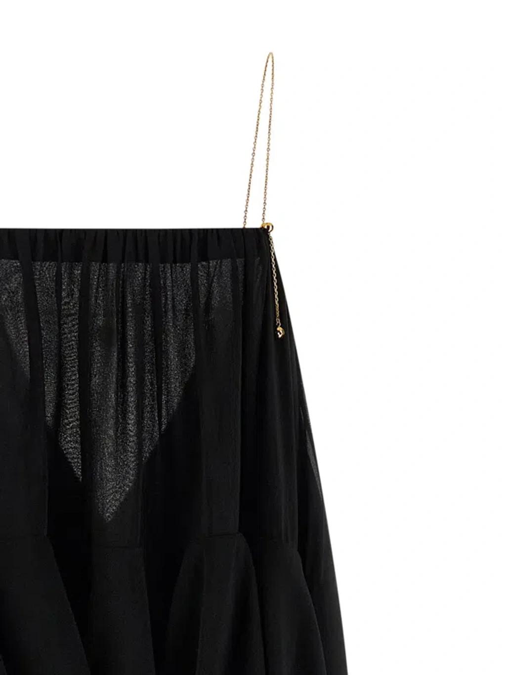 CHLOÉ Open-back Embellished Tiered Silk-georgette Maxi Dress In Black Product Image