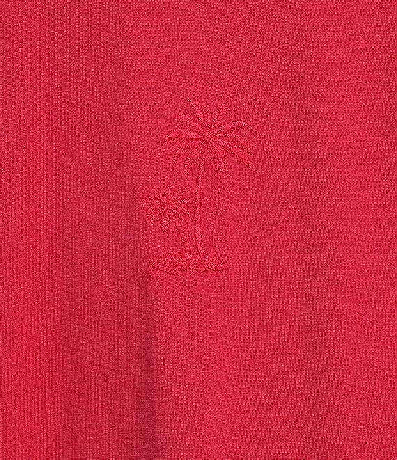 Caribbean Palm Tree Embroidery Short Sleeve T-Shirt Product Image