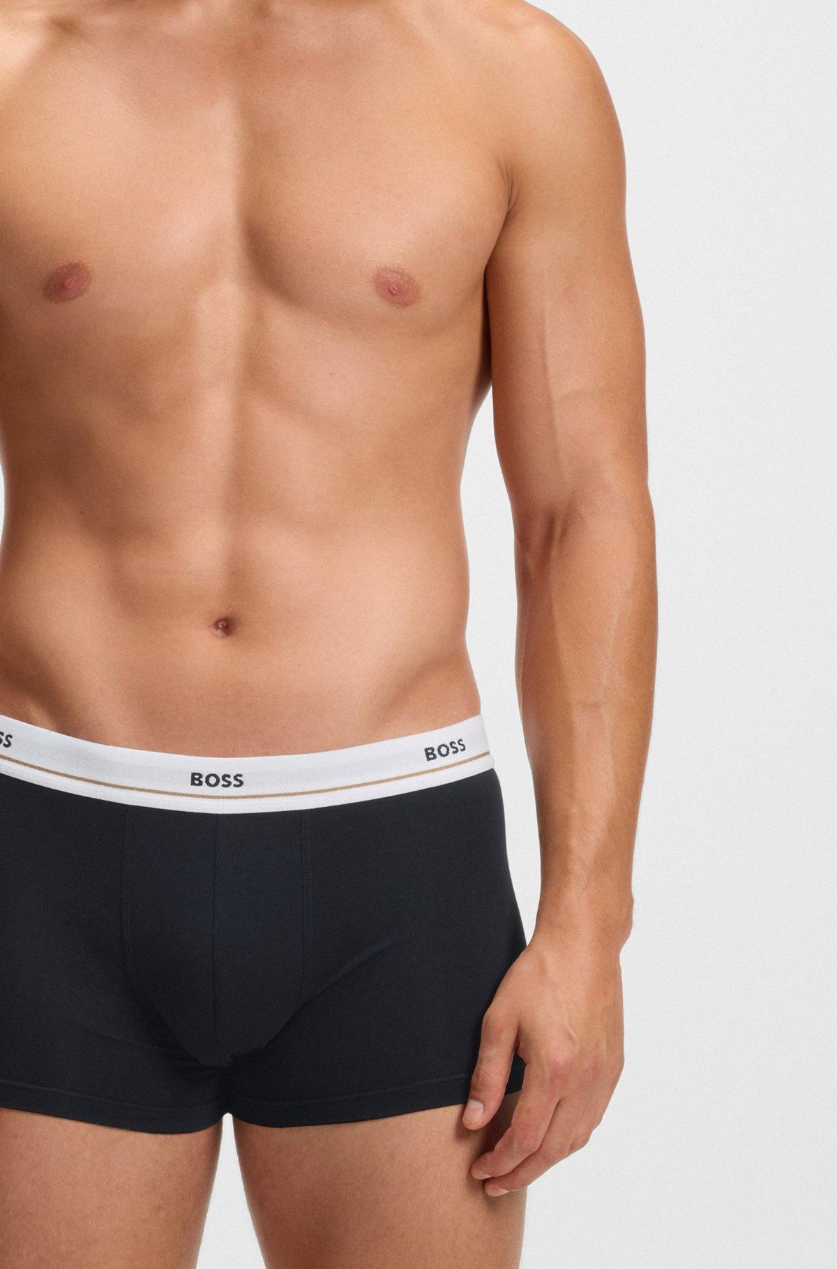 Three-pack of stretch-cotton trunks with logo waistbands Product Image