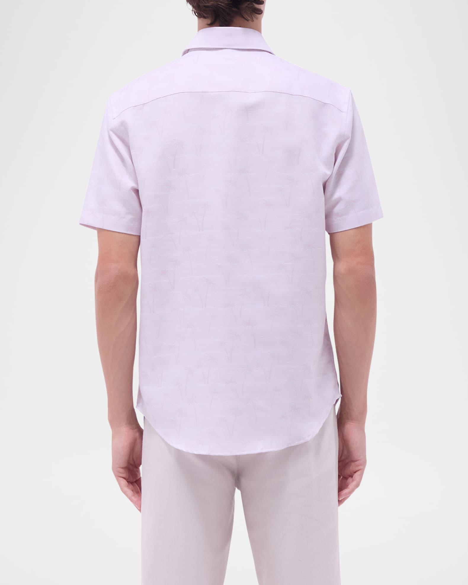 Men's Orson Cotton and Linen Palm Short-Sleeve Shirt Product Image