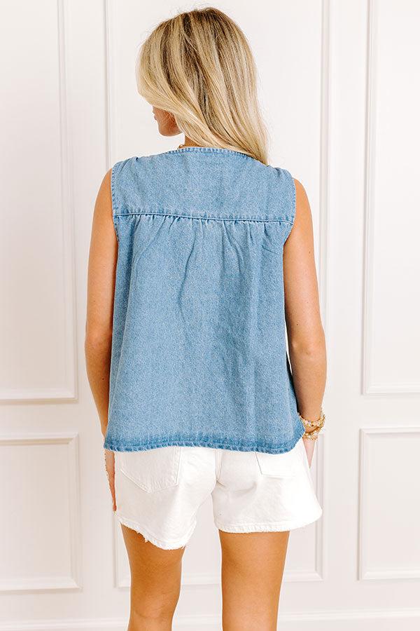 SoCal Sweetness Denim Top Product Image