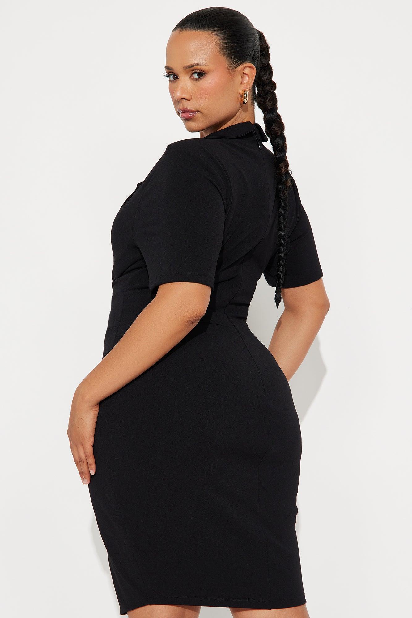 Gia Collar Mini Shirt Dress - Black Female Product Image