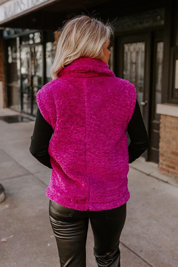 Snuggle Weather Sherpa Vest In Fuchsia Product Image