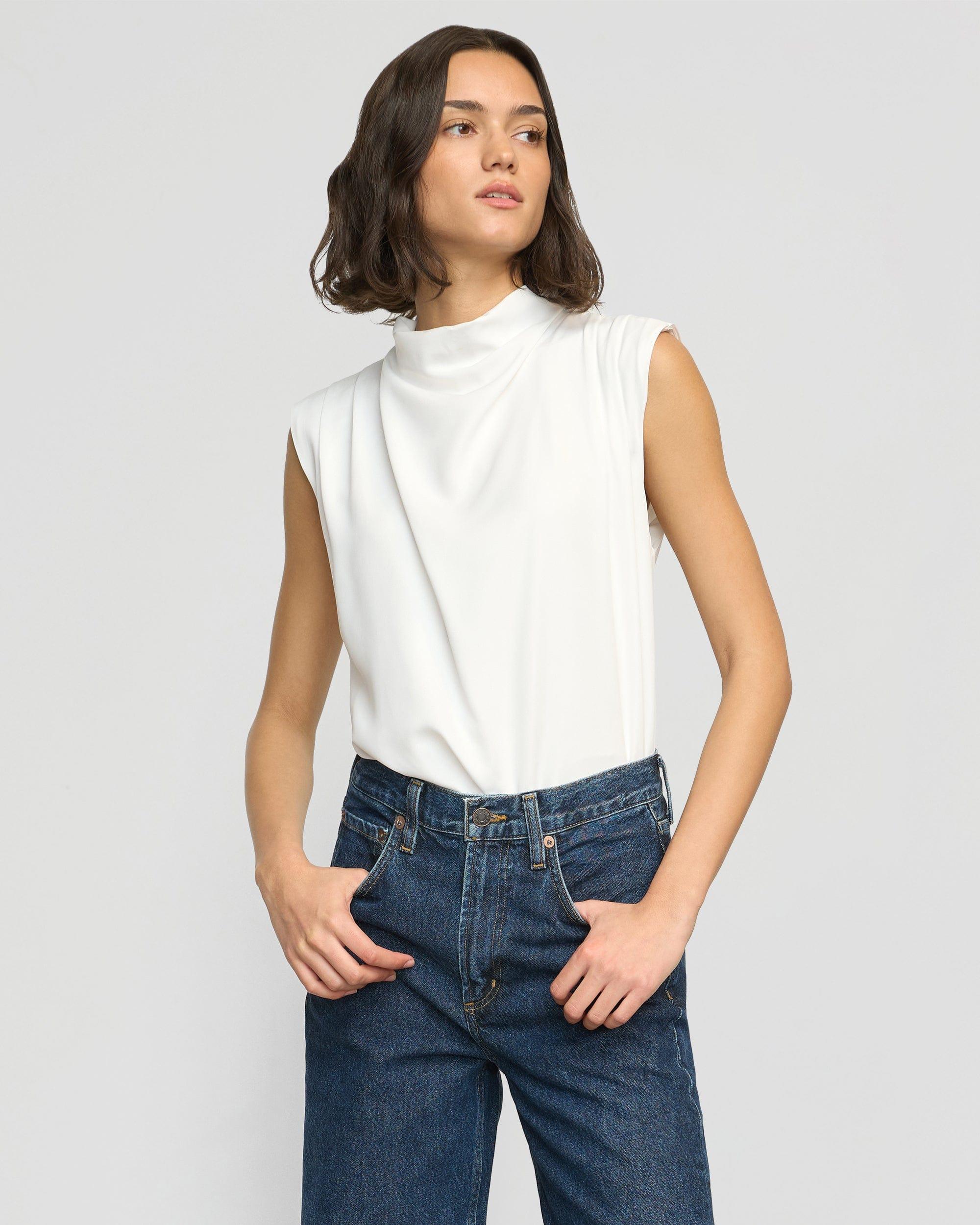 Allegra Gathered-Neck Sleeveless Blouse Product Image