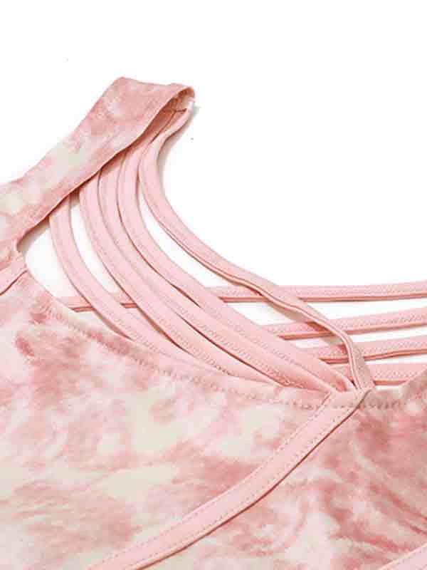 Cutout Irregular Print Slim Two Piece Product Image