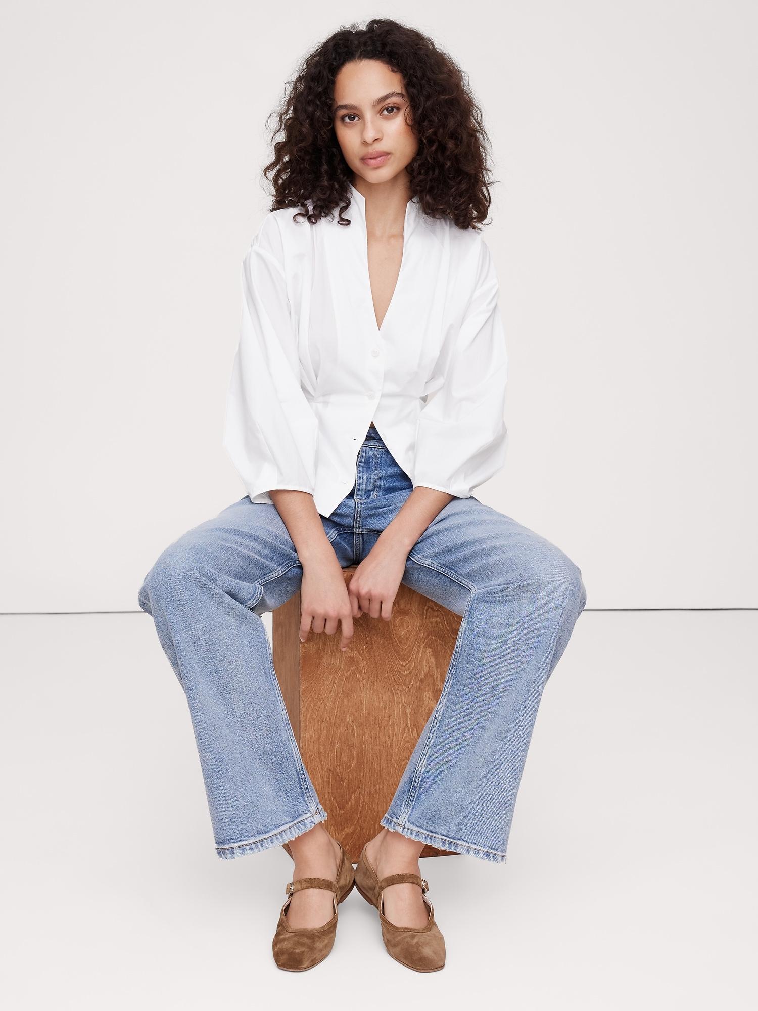 Cotton Poplin Cinched-Waist Shirt Product Image