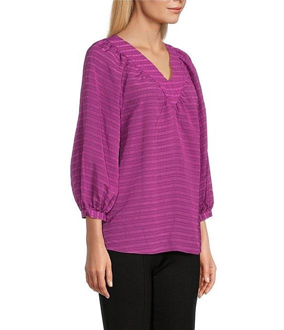 Slim Factor By Investments Sloane V-Neck 3/4 Sleeve Top Product Image