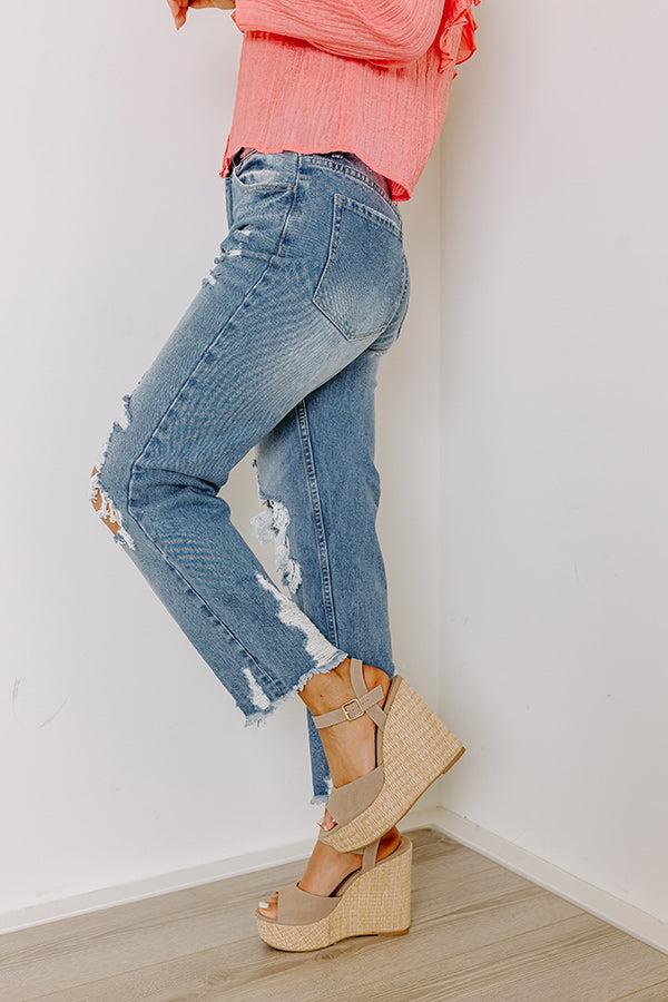 The Beatriz High Waist Distressed Straight Leg Jean Product Image