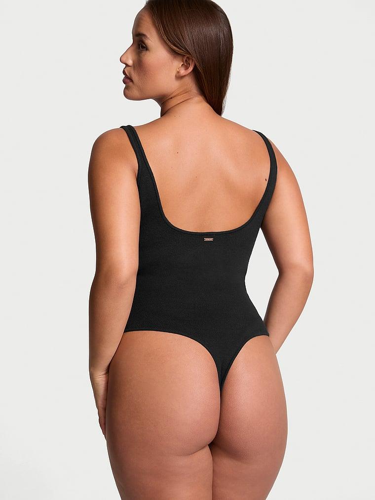 Luxe Crème Knit Plunge Bodysuit Product Image