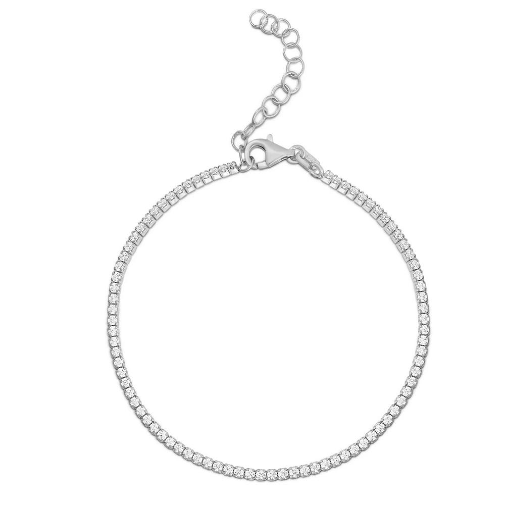 Sunkissed Sterling Silver Over Cubic Zirconia Tennis Bracelet, Women's,  Product Image
