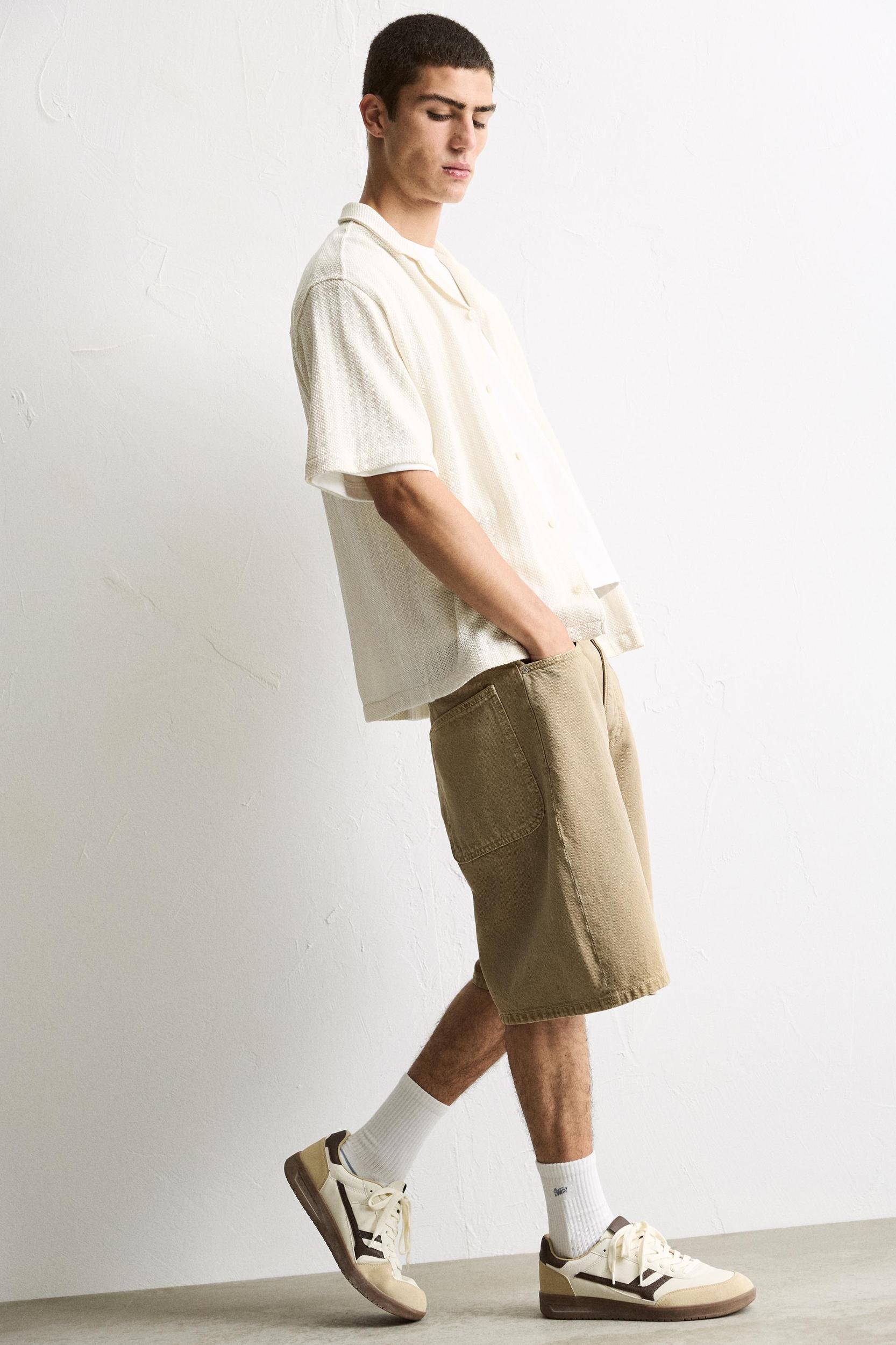 Baggy denim Bermuda shorts Product Image