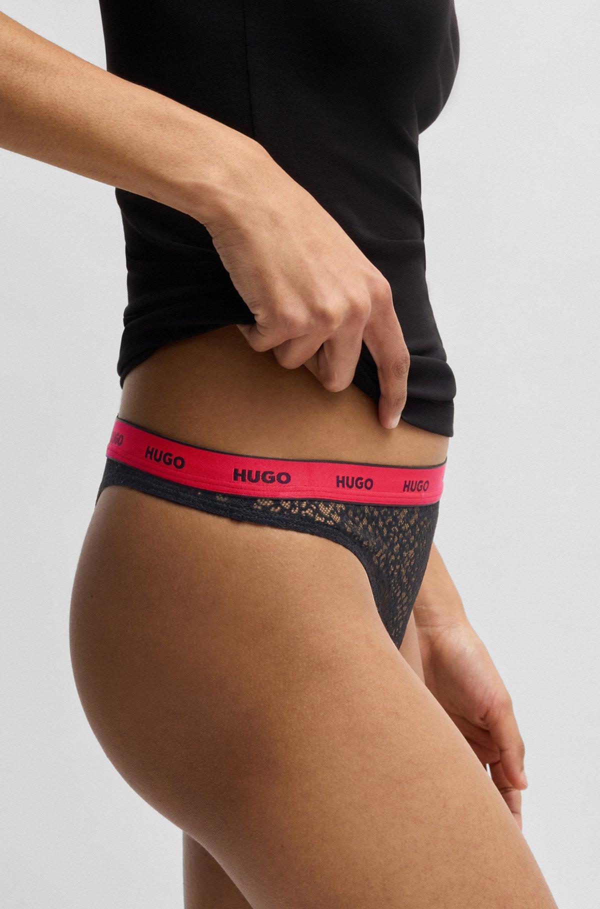 Three-pack of thongs in stretch lace Product Image